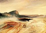 Thomas Moran Giant Blue Spring, Yellowstone painting